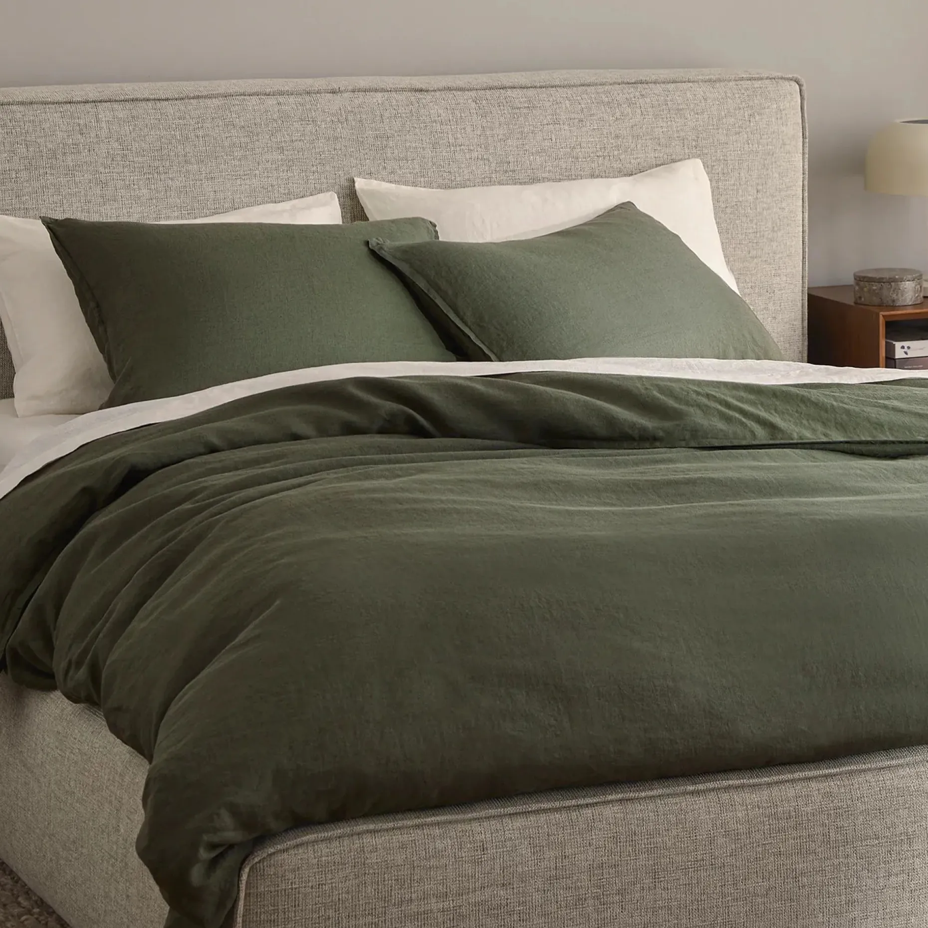 Alto King Linen Sham Set - Ivory White
