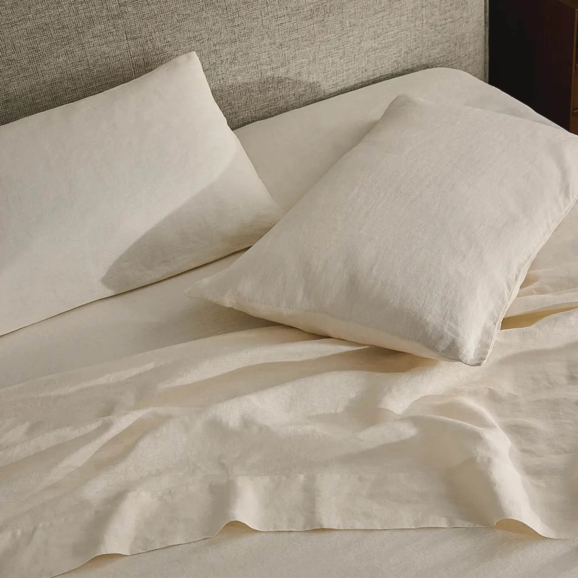 Alto King Linen Sheet Set - Ivory White