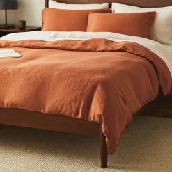 Alto Queen Linen Duvet Cover - Clay