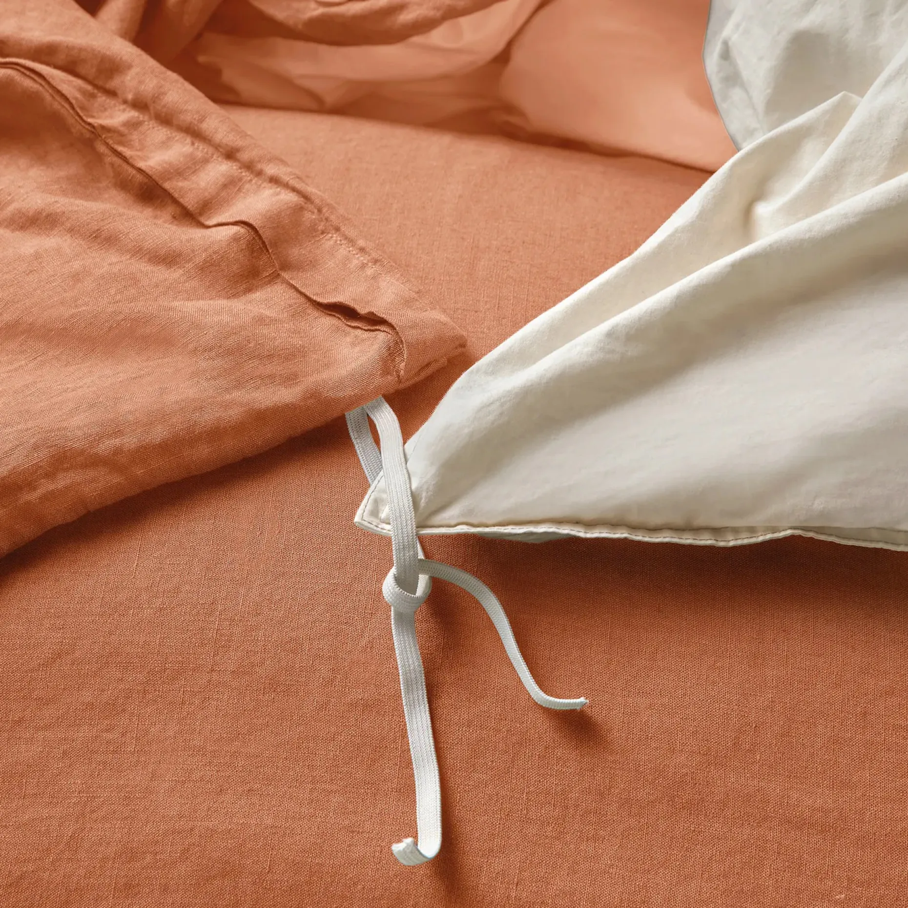 Alto Queen Linen Duvet Cover - Clay