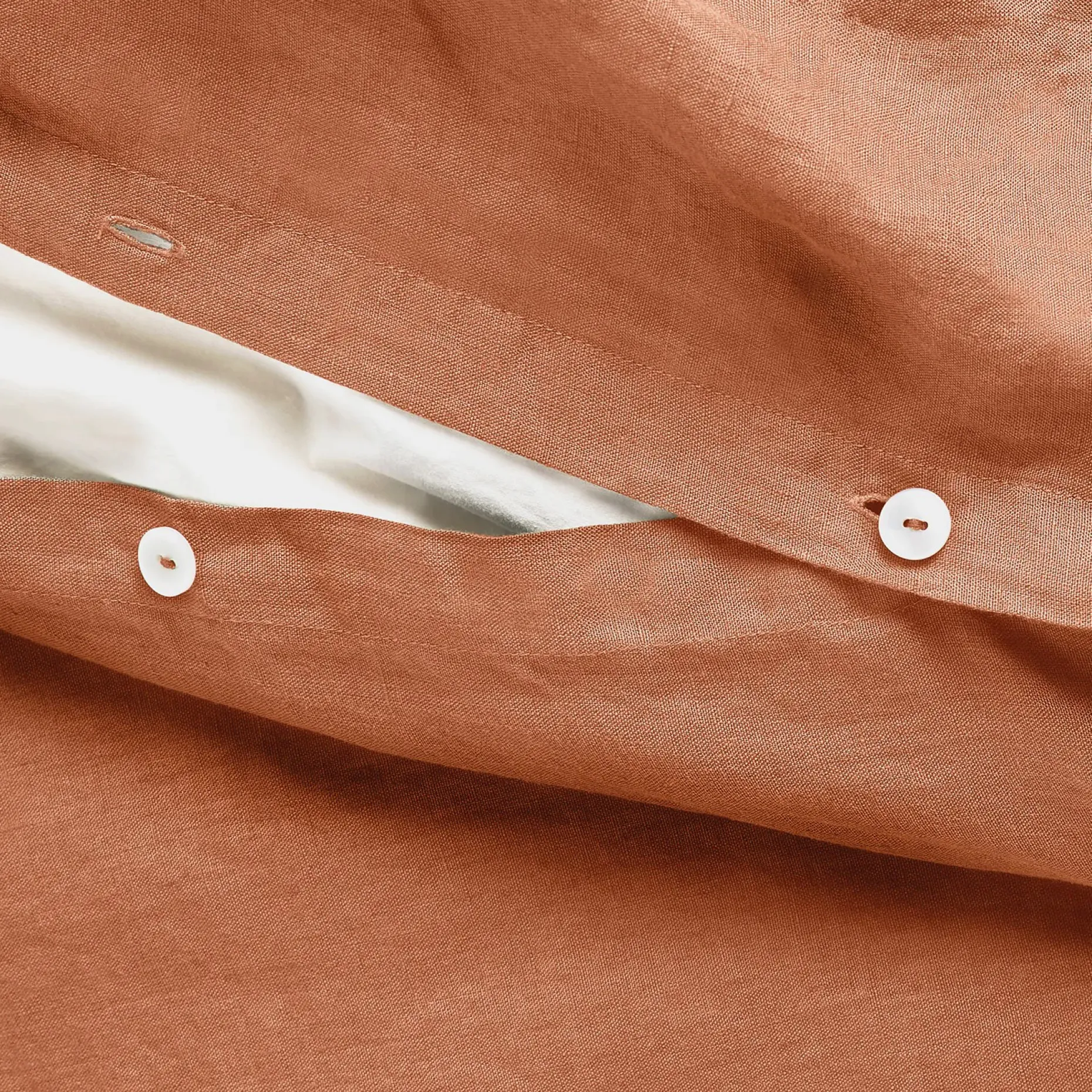 Alto Queen Linen Duvet Cover - Clay