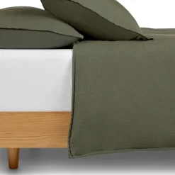Alto Queen Linen Duvet Cover - Green