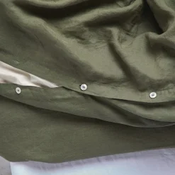 Alto Queen Linen Duvet Cover - Green