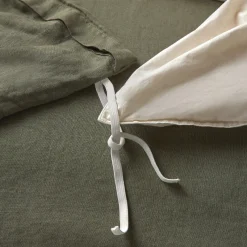 Alto Queen Linen Duvet Cover - Green