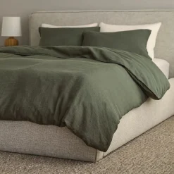 Alto Queen Linen Duvet Cover - Ivory White