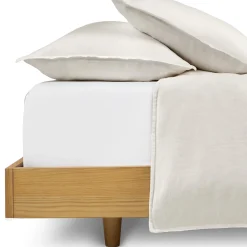 Alto Queen Linen Duvet Cover - Ivory White