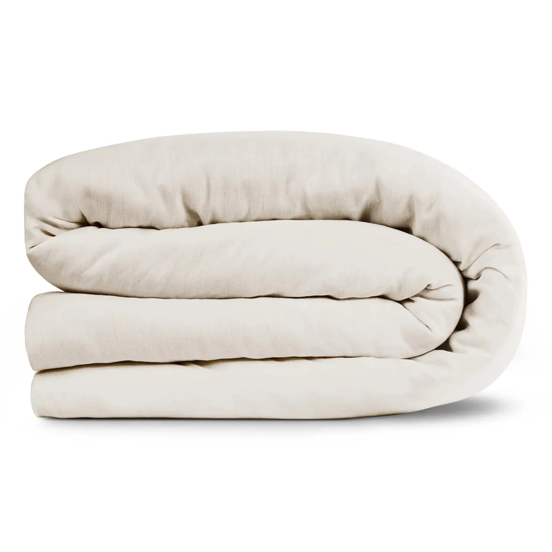 Alto Queen Linen Duvet Cover - Ivory White