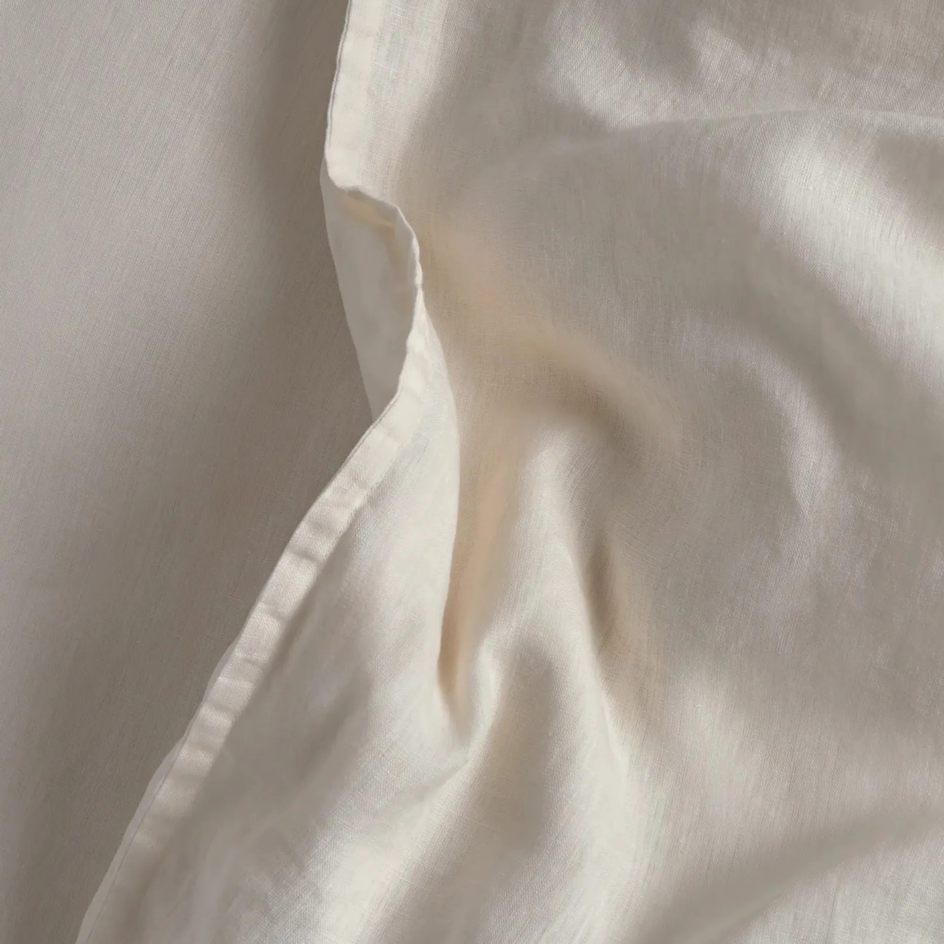Alto Queen Linen Duvet Cover - Ivory White