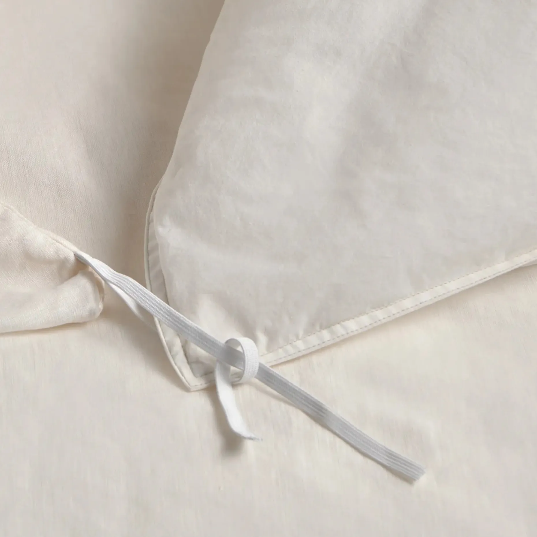 Alto Queen Linen Duvet Cover - Ivory White