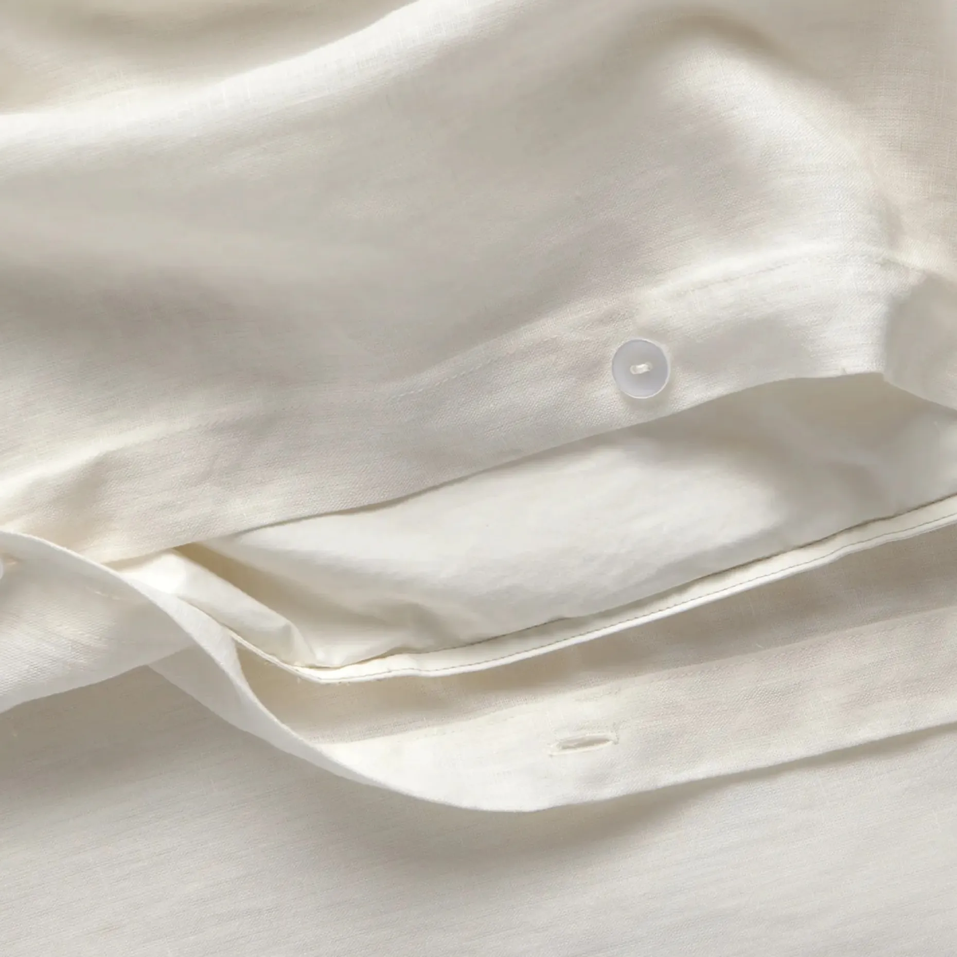 Alto Queen Linen Duvet Cover - Ivory White