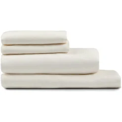 Alto Queen Linen Sheet Set - Ivory White