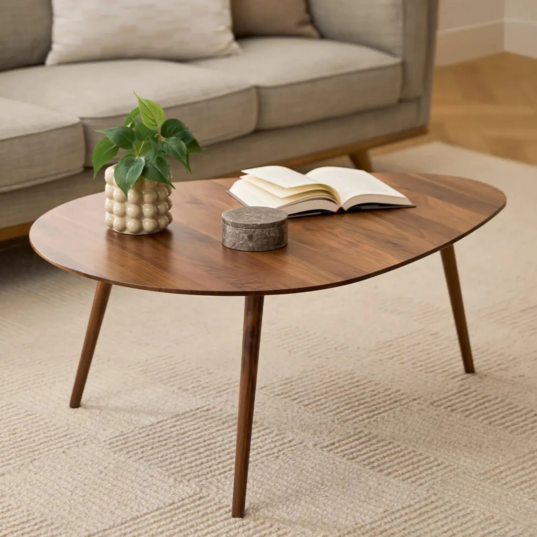 Amoeba 42.5" Coffee Table - Walnut