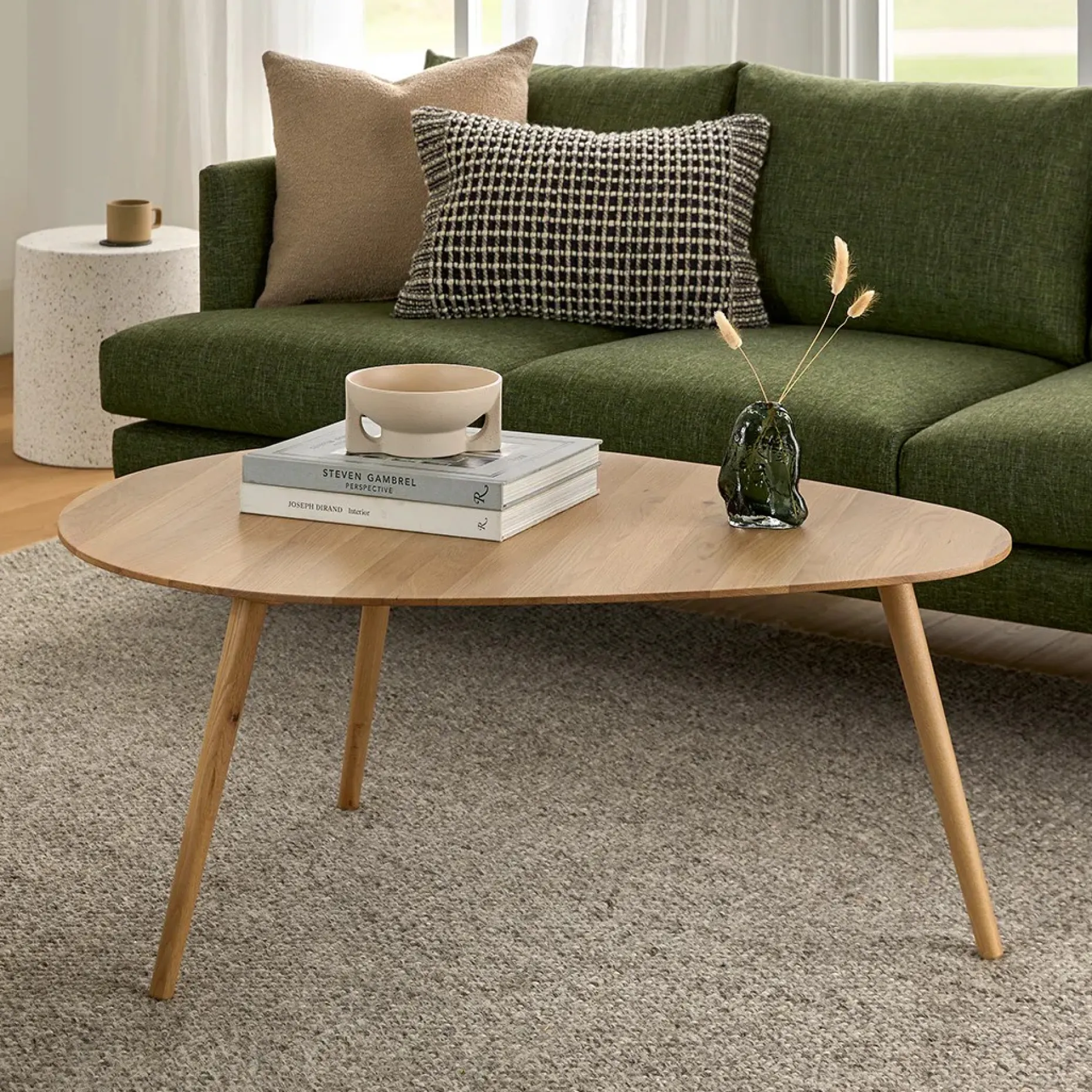 Amoeba 42.5" Coffee Table - White Oak