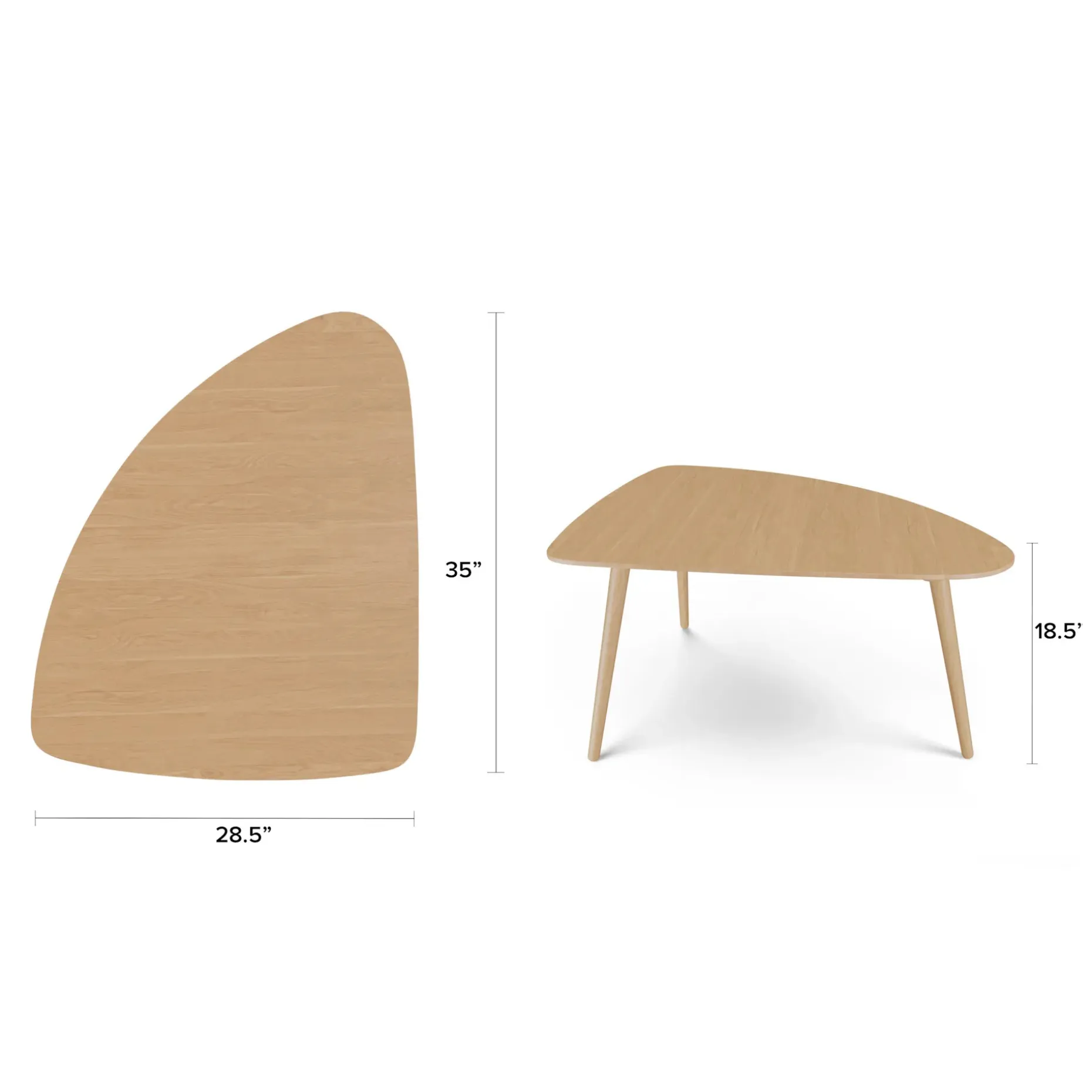 Amoeba 35" Coffee Table - White Oak