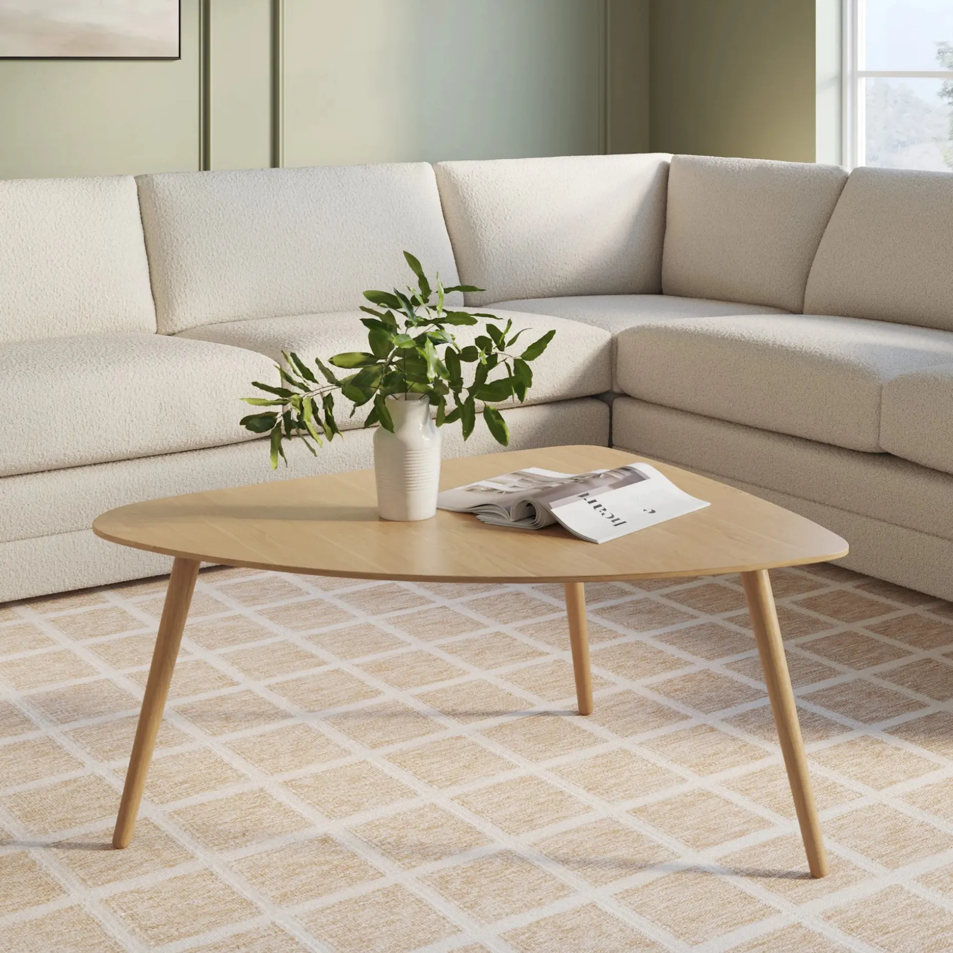 Amoeba 35" Coffee Table - White Oak