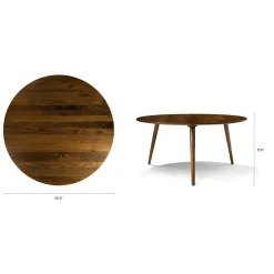 Amoeba 35.5" Round Coffee Table - Walnut