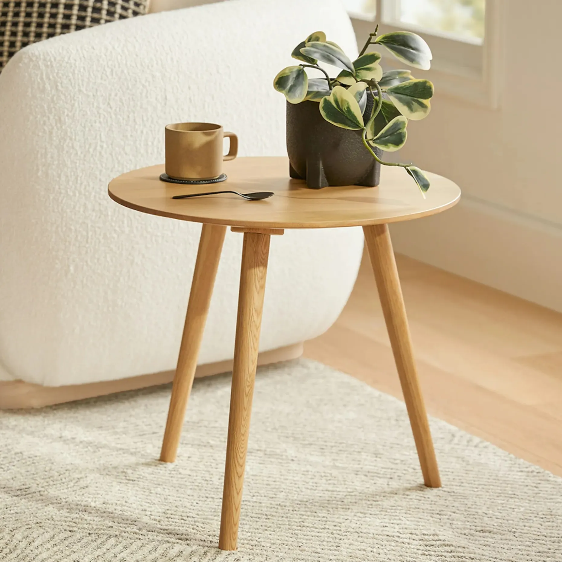 Amoeba Side Table - White Oak