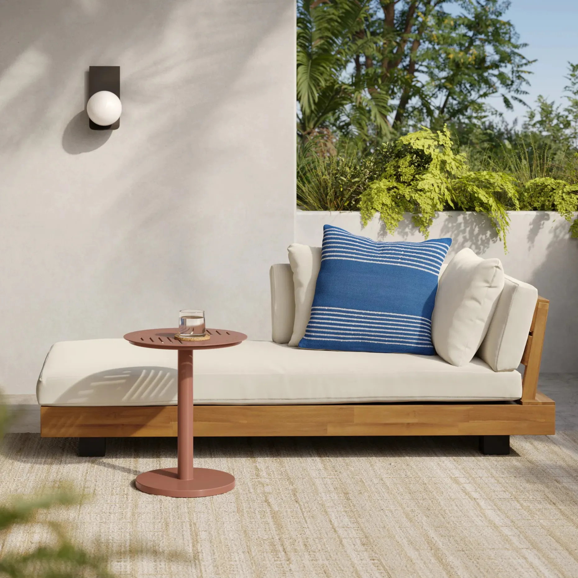 Anders Outdoor Side Table - Ochre Brown