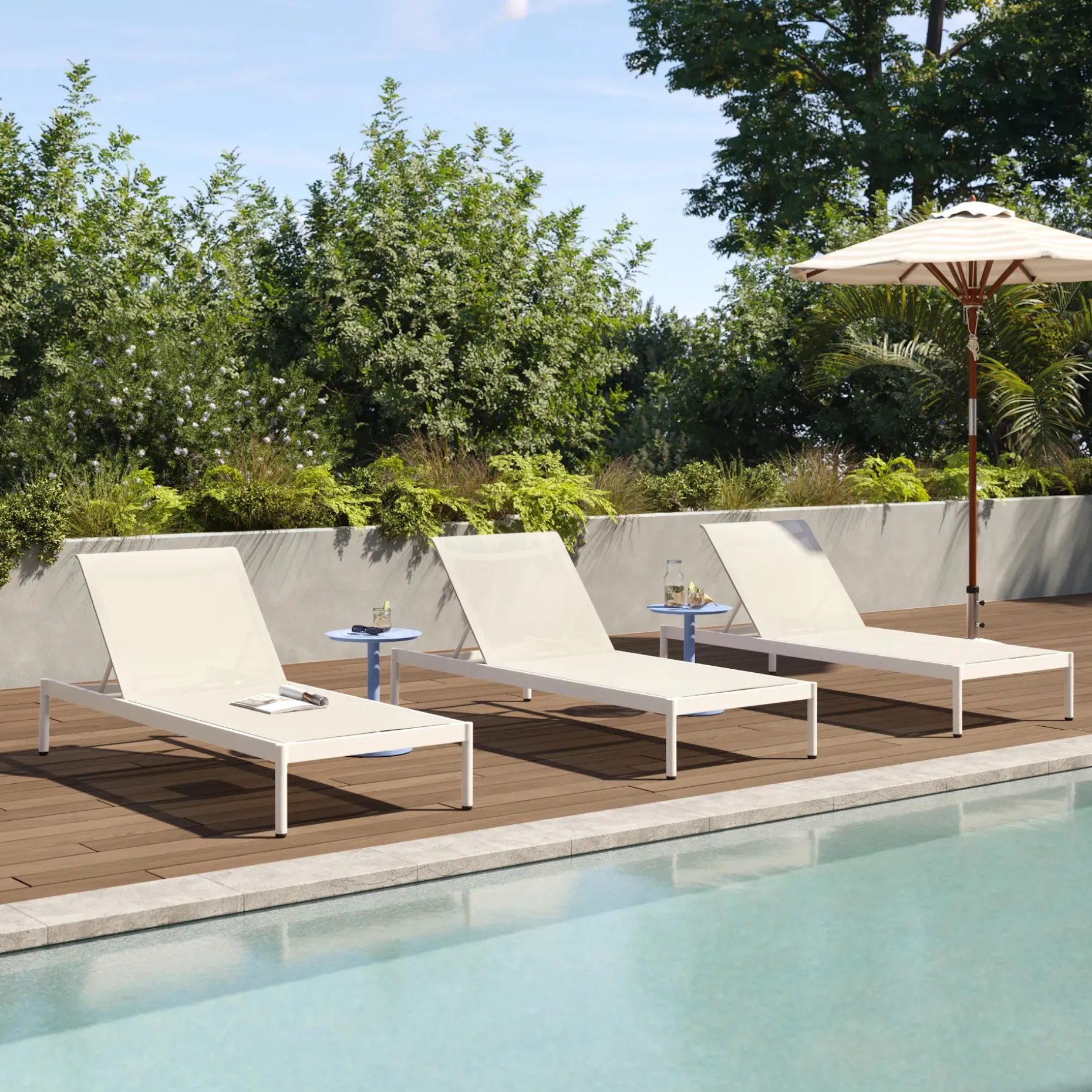 Anders Outdoor Side Table - Summer Blue