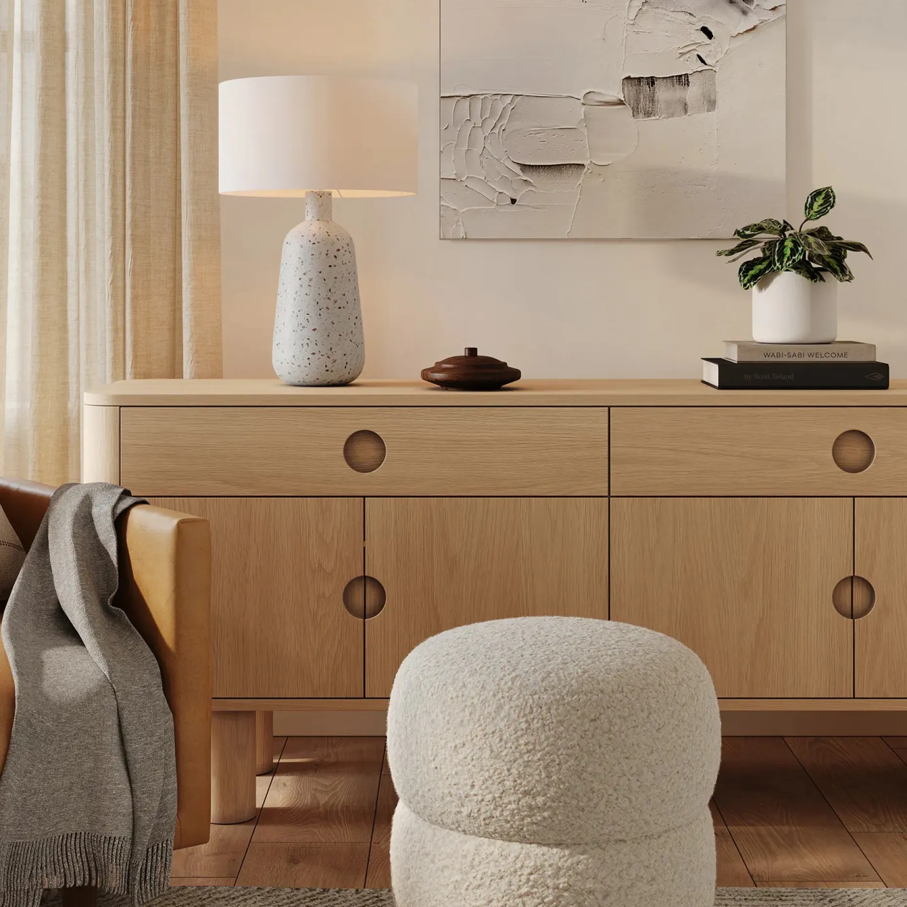 Ando Tall Table Lamp - Waxen White