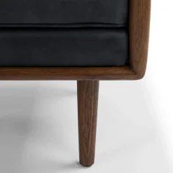Ansa 54" Leather Bench - Charme Black