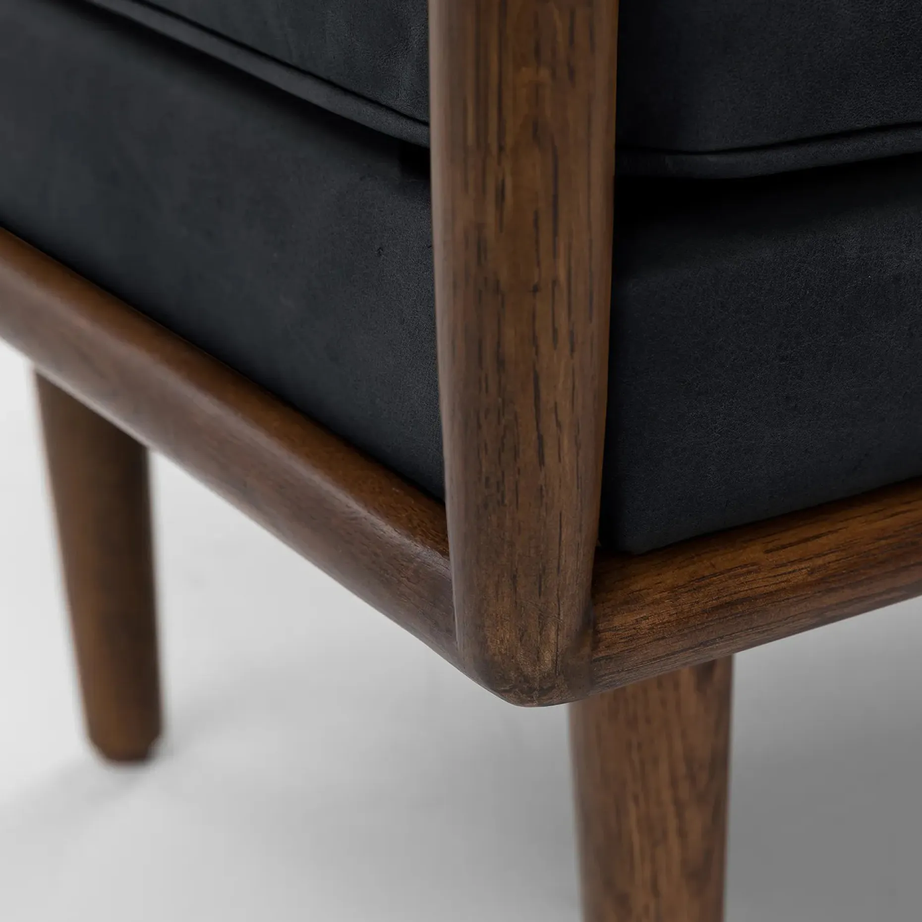 Ansa 54" Leather Bench - Charme Black