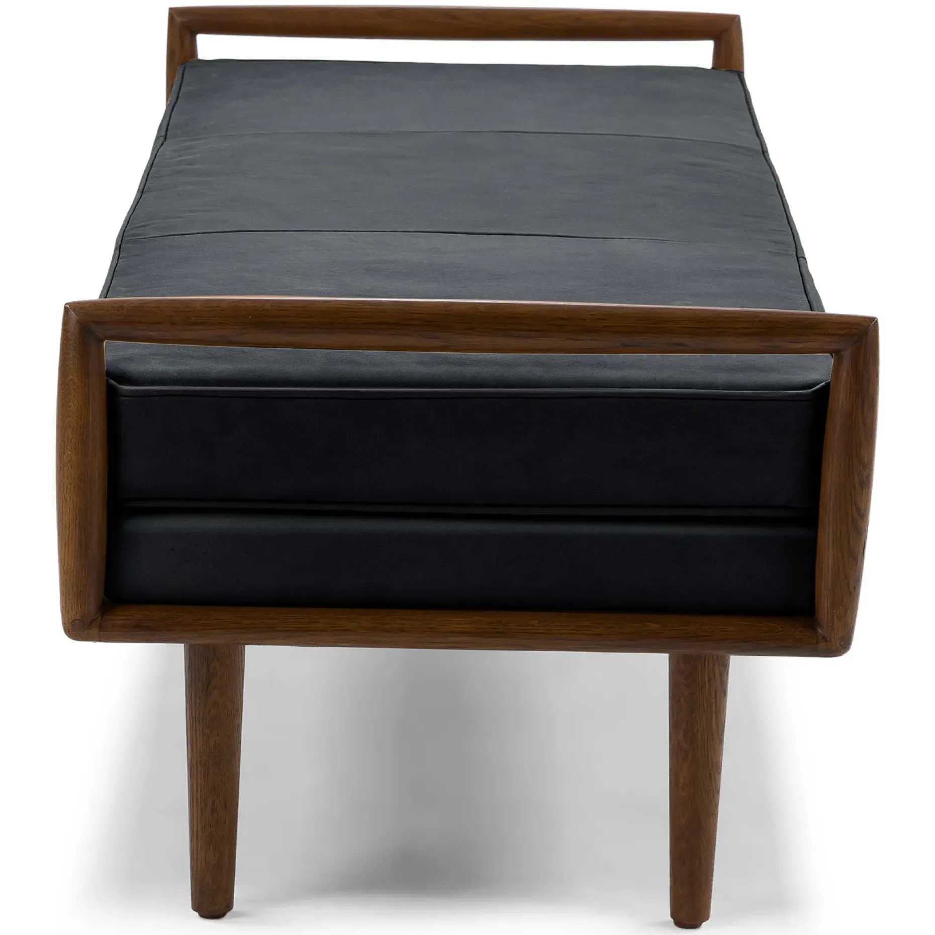 Ansa 54" Leather Bench - Charme Black