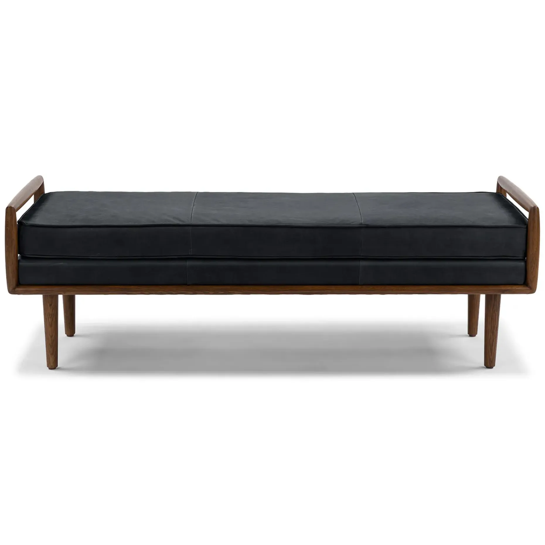 Ansa 54" Leather Bench - Charme Black
