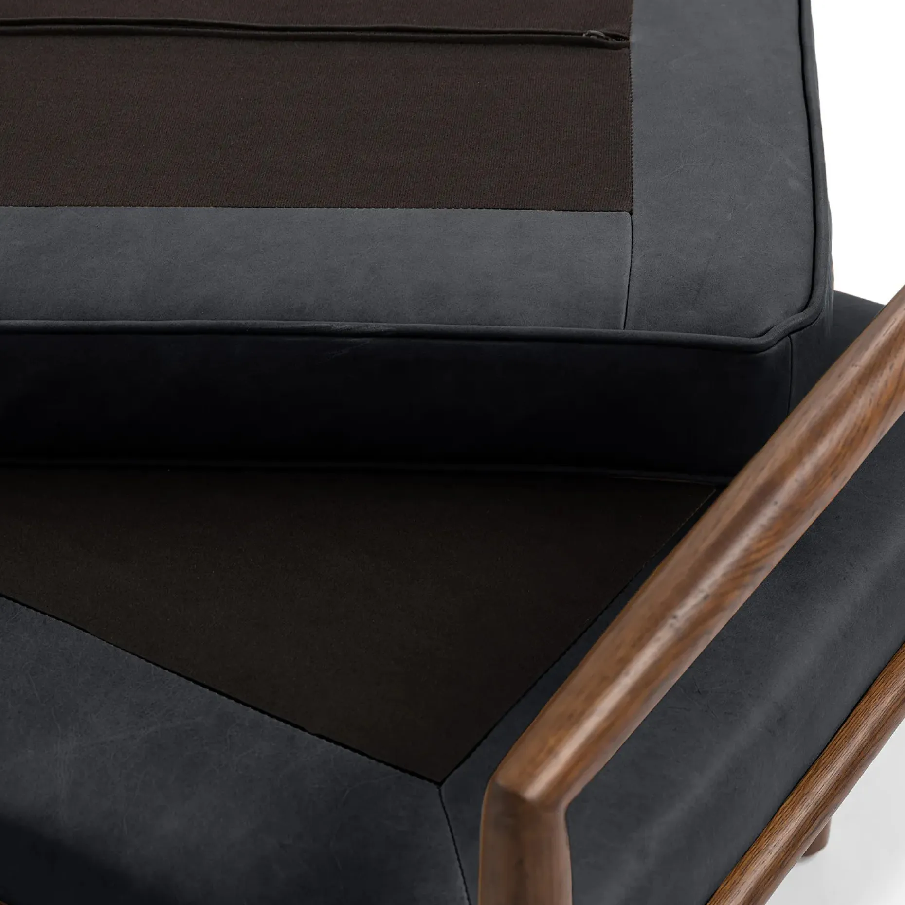 Ansa 54" Leather Bench - Charme Black