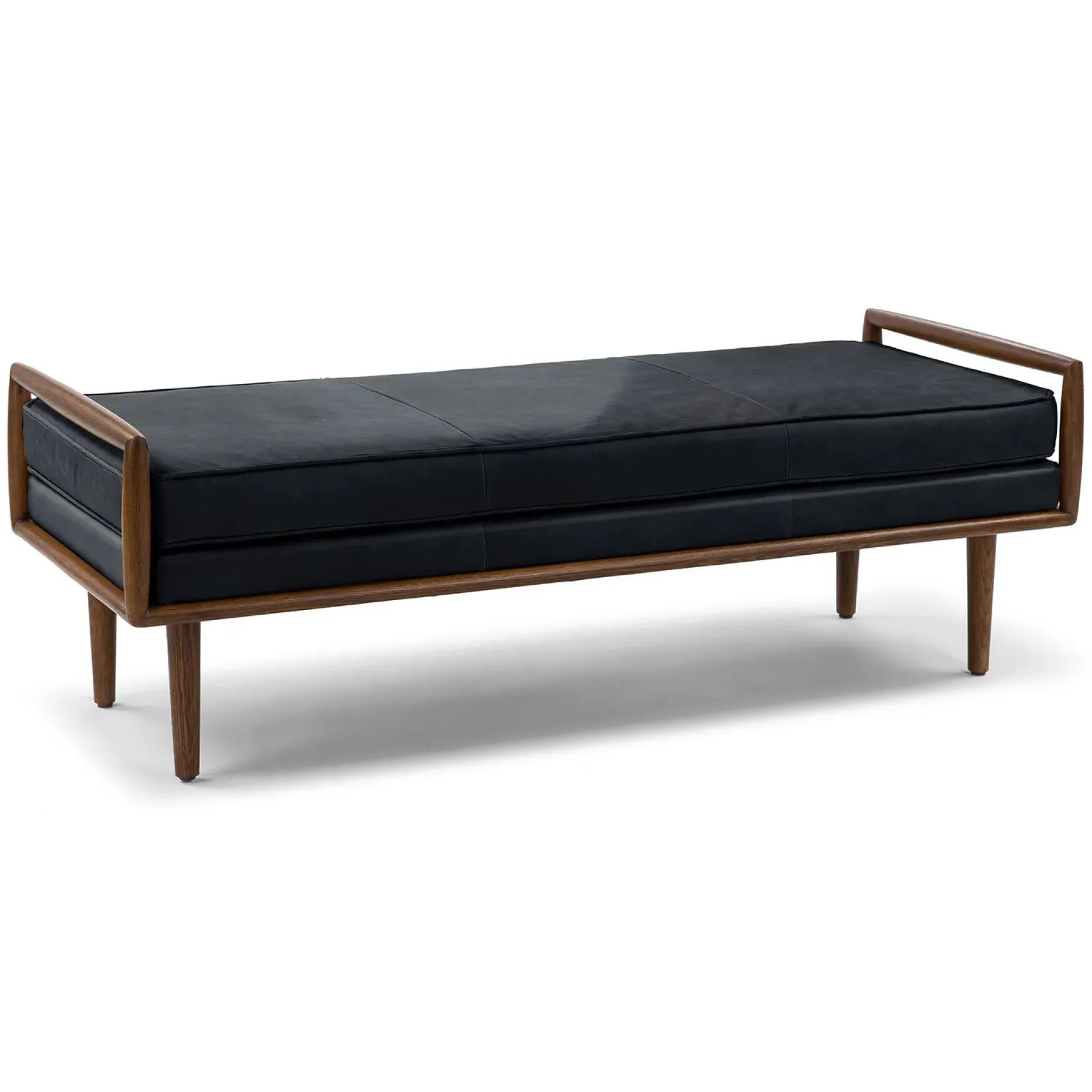 Ansa 54" Leather Bench - Charme Black