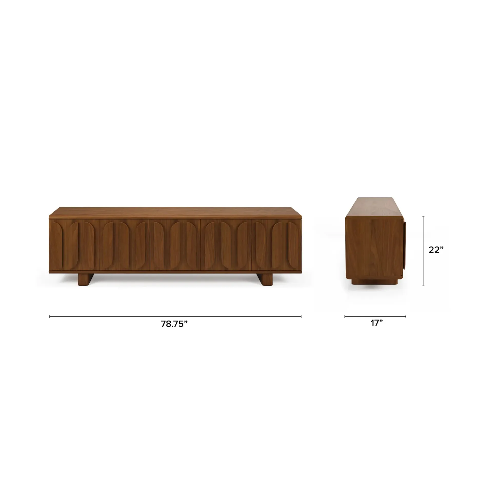 Ansel 79" Media Unit - Walnut
