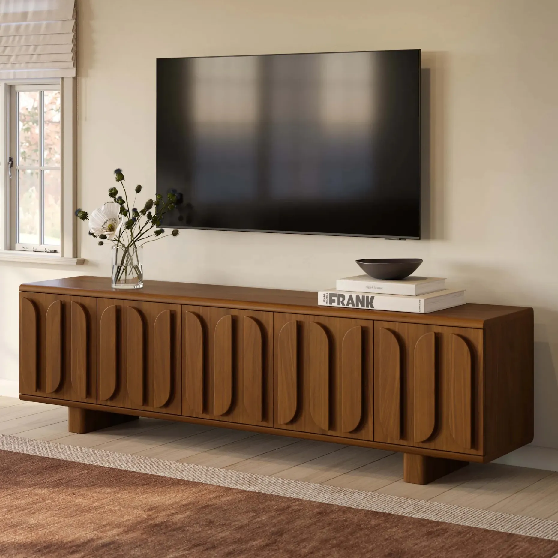 Ansel 79" Media Unit - Walnut