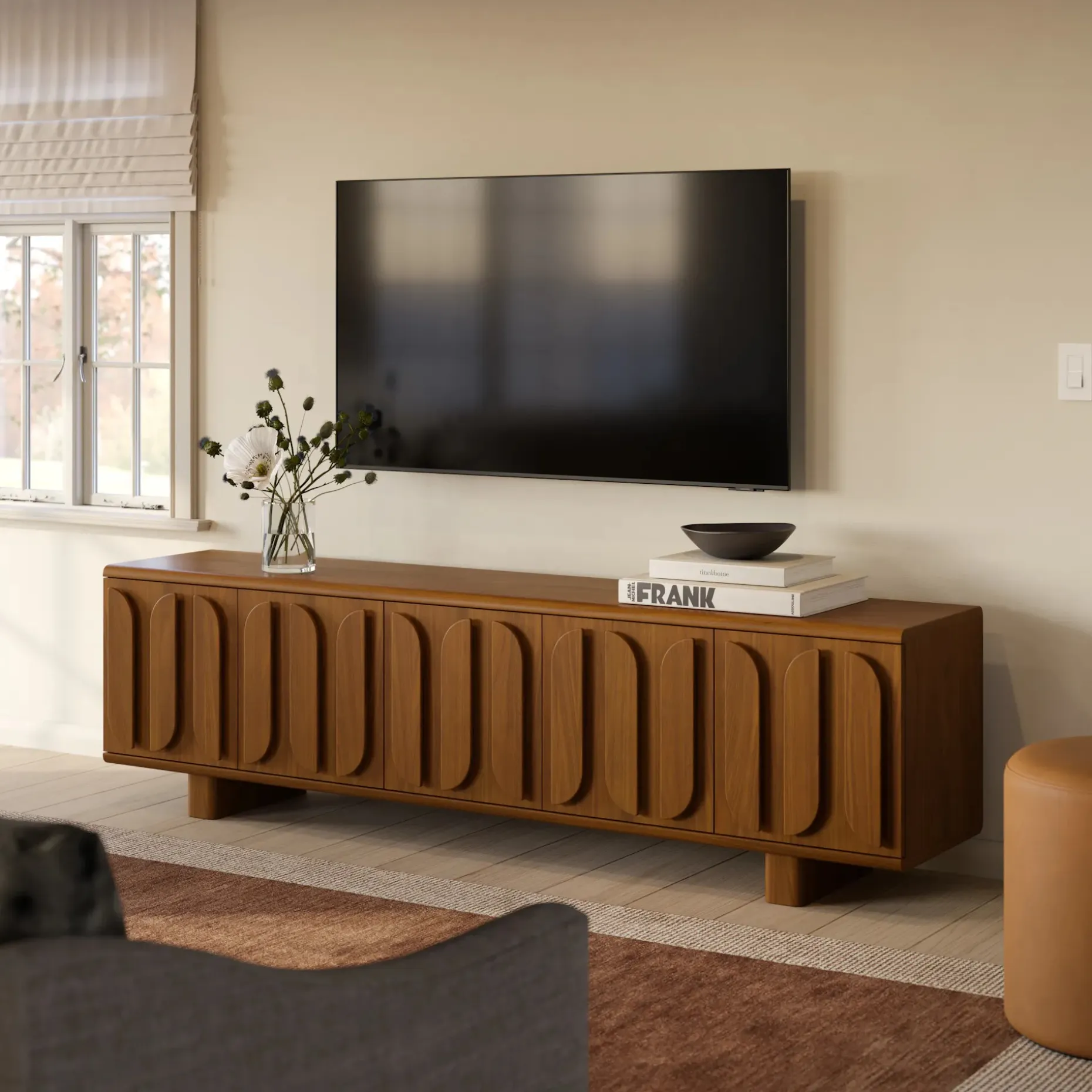 Ansel 79" Media Unit - Walnut