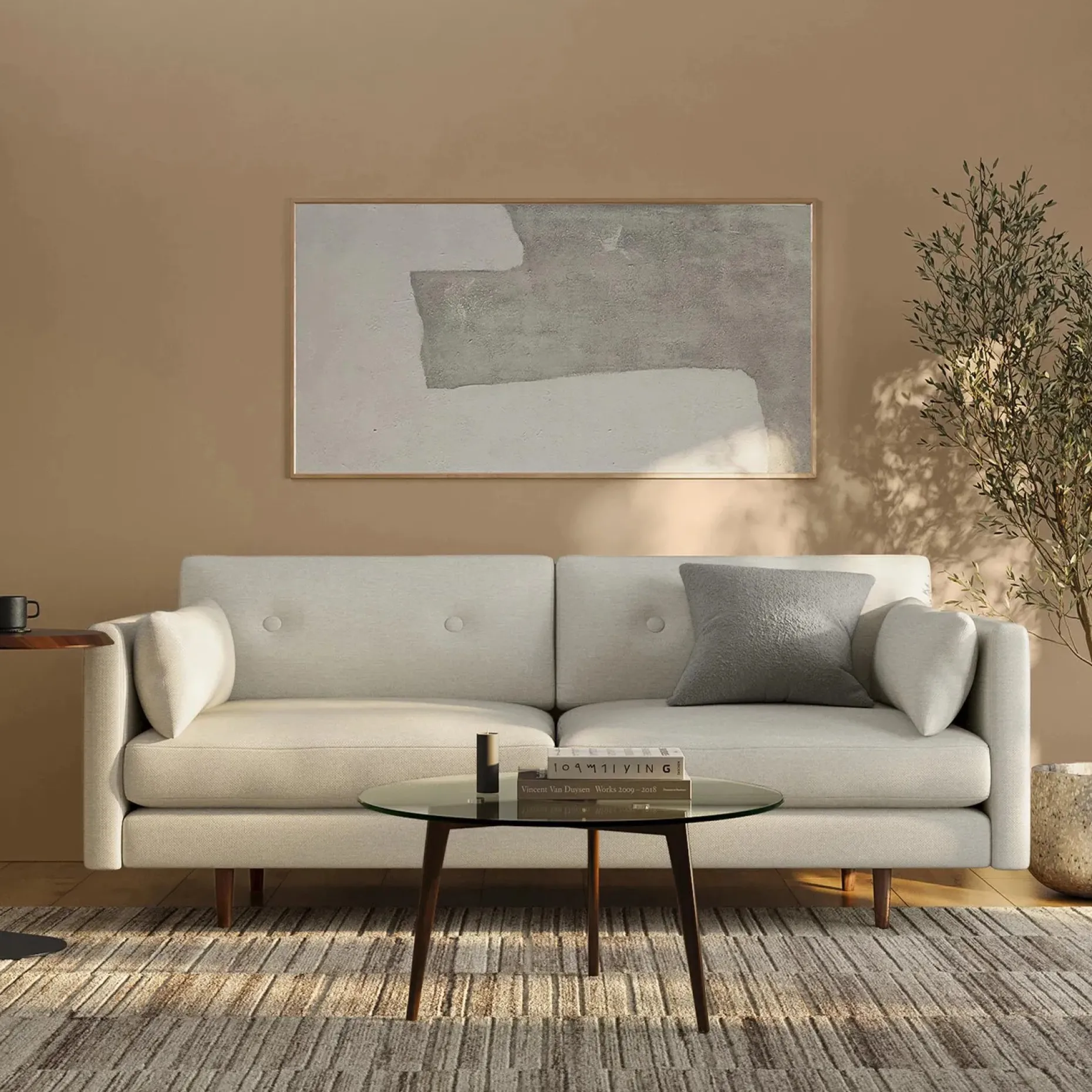 Anton 74" Loveseat - Limestone