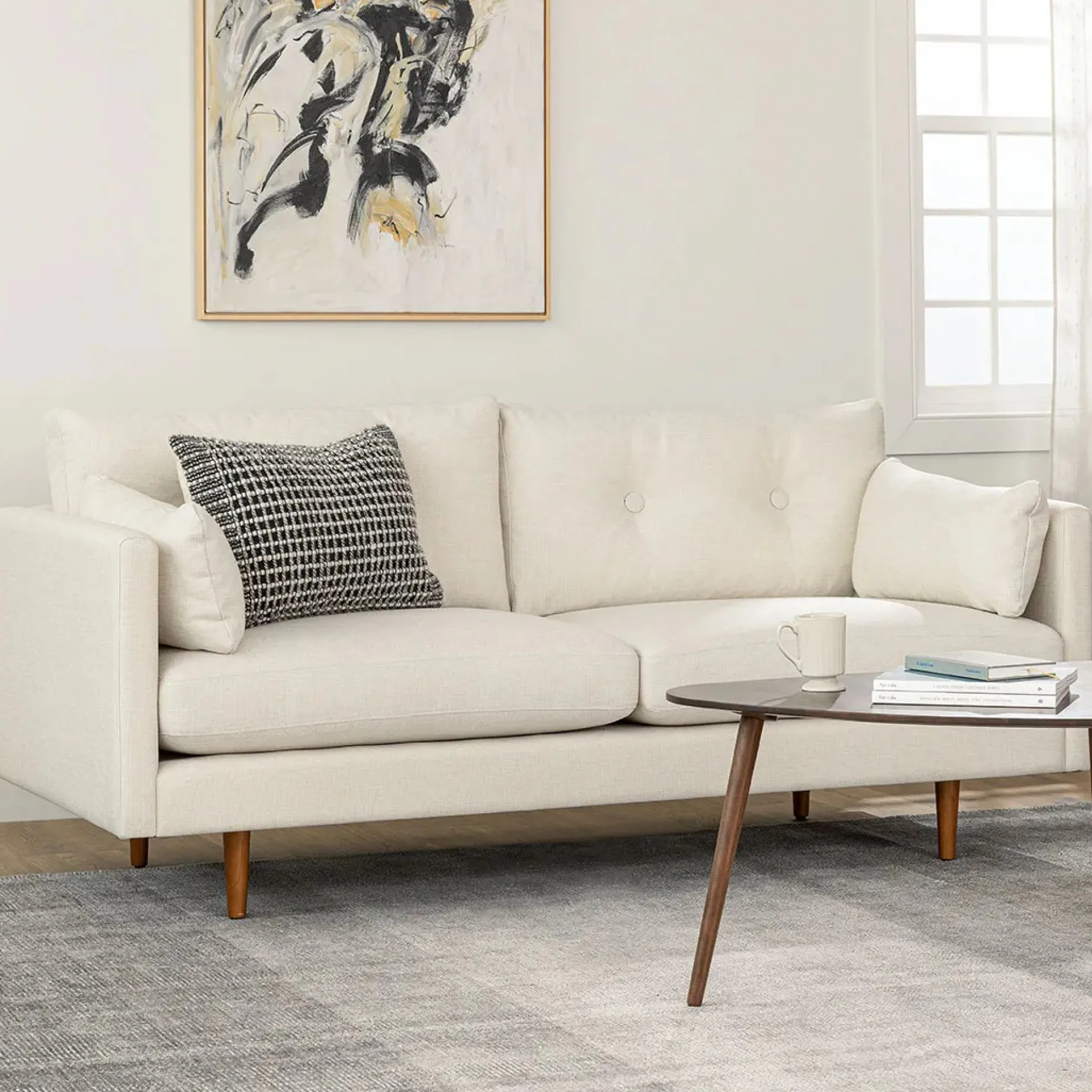 Anton 74" Loveseat - Limestone