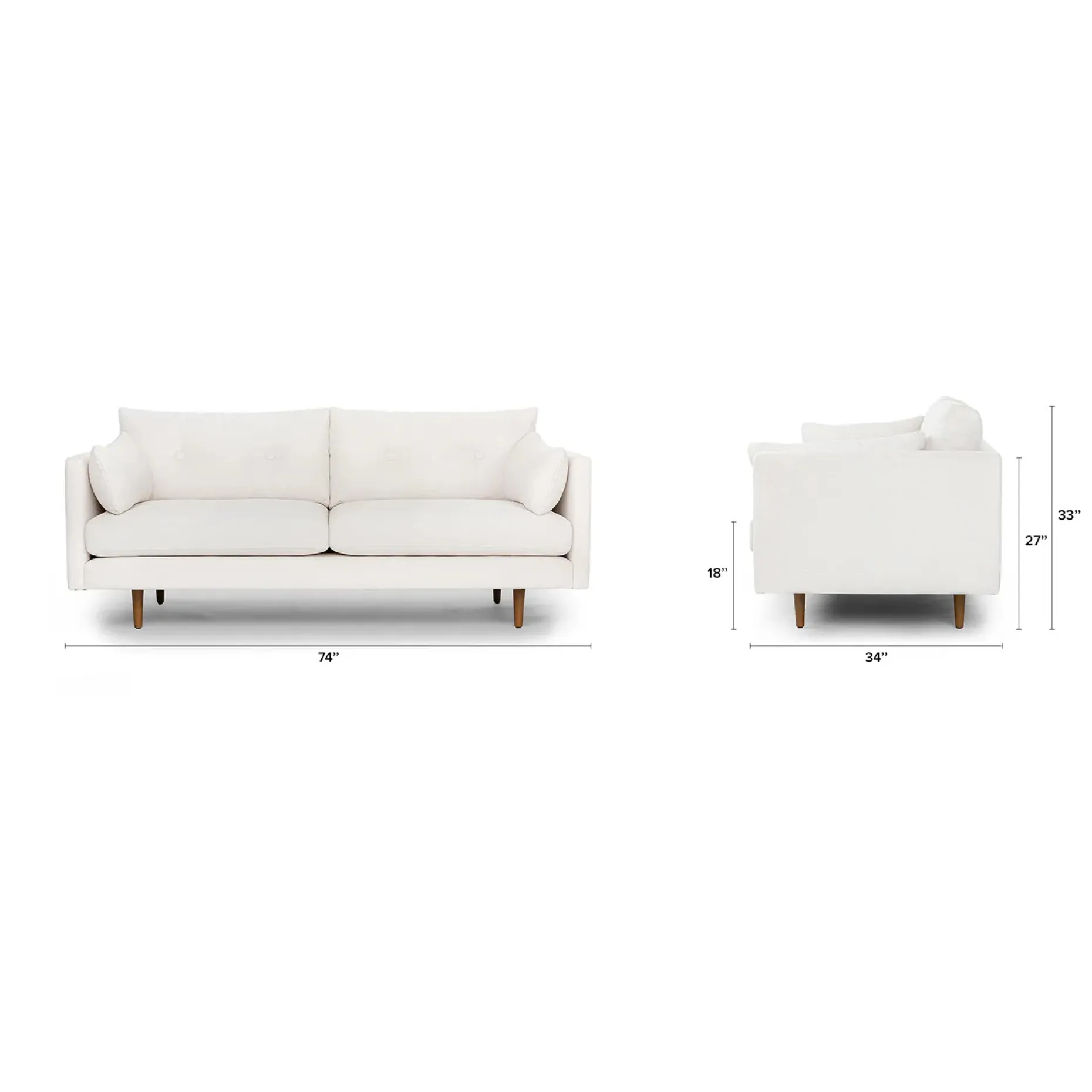 Anton 74" Loveseat - Limestone