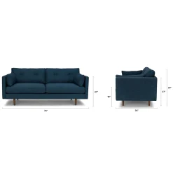 Anton 74" Loveseat - Twilight Blue