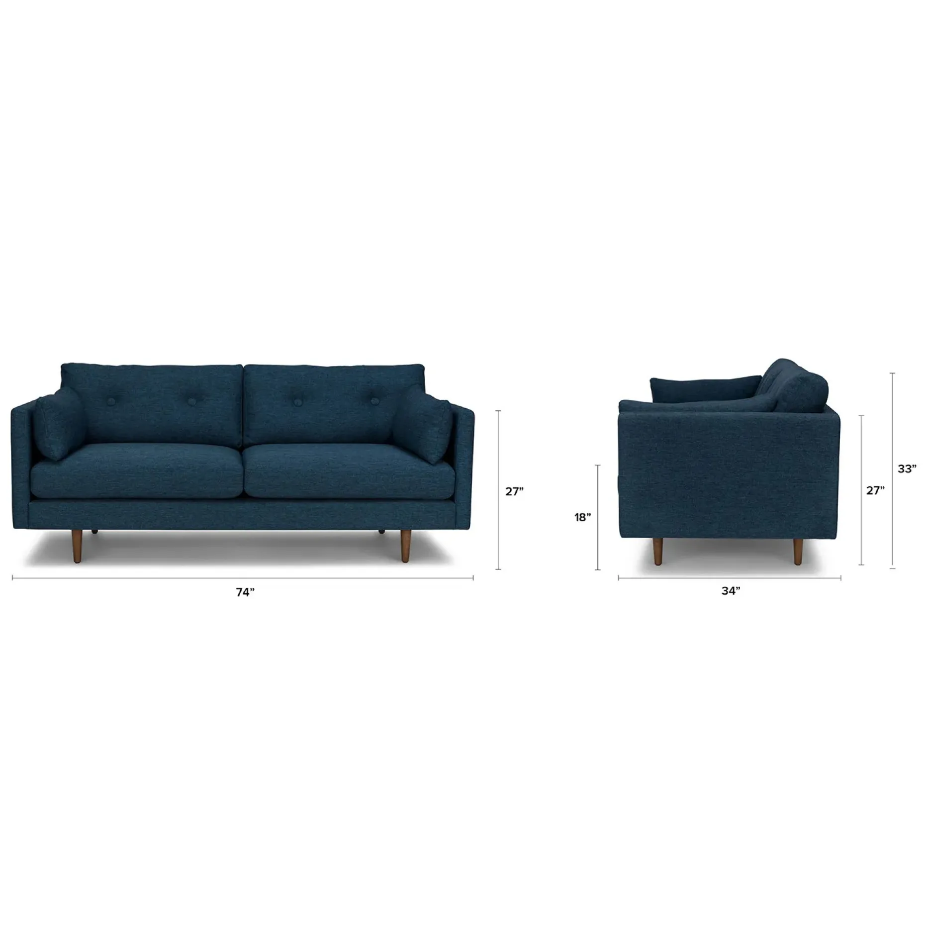 Anton 74" Loveseat - Twilight Blue