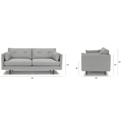Anton 74" Loveseat - Winter Gray