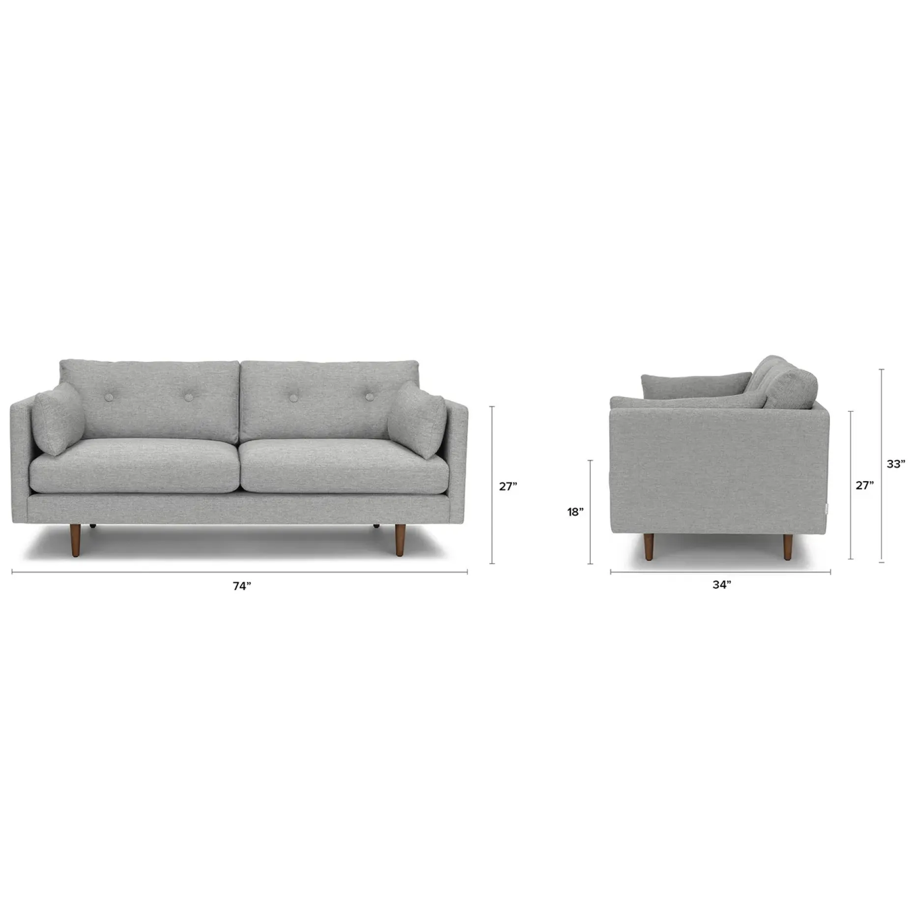 Anton 74" Loveseat - Winter Gray