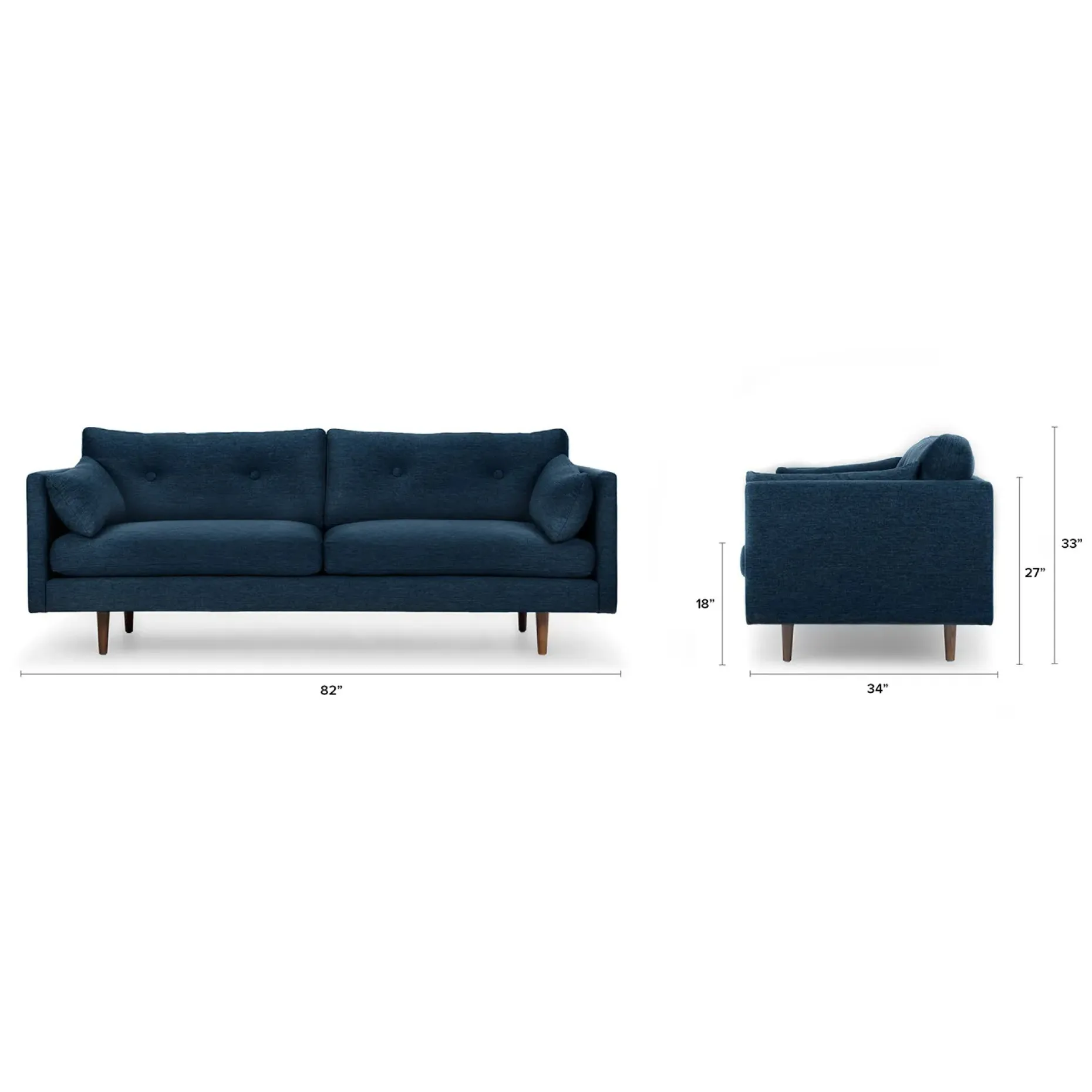 Anton 82" Sofa - Twilight Blue