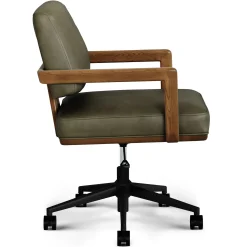 Aquila Leather Office Chair - Charme Green