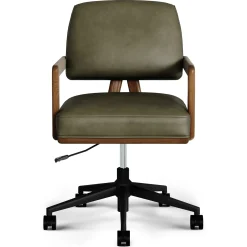 Aquila Leather Office Chair - Charme Green