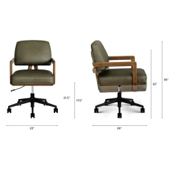 Aquila Leather Office Chair - Charme Green