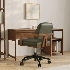 Aquila Leather Office Chair - Charme Green