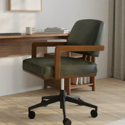 Aquila Leather Office Chair - Charme Green