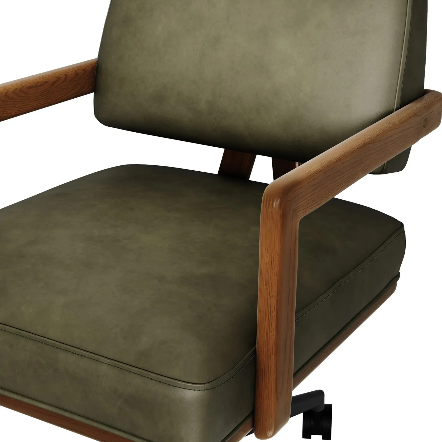 Aquila Leather Office Chair - Charme Green