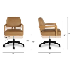 Aquila Leather Office Chair - Charme Tan