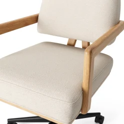 Aquila Office Chair - Ivory Wool Bouclé