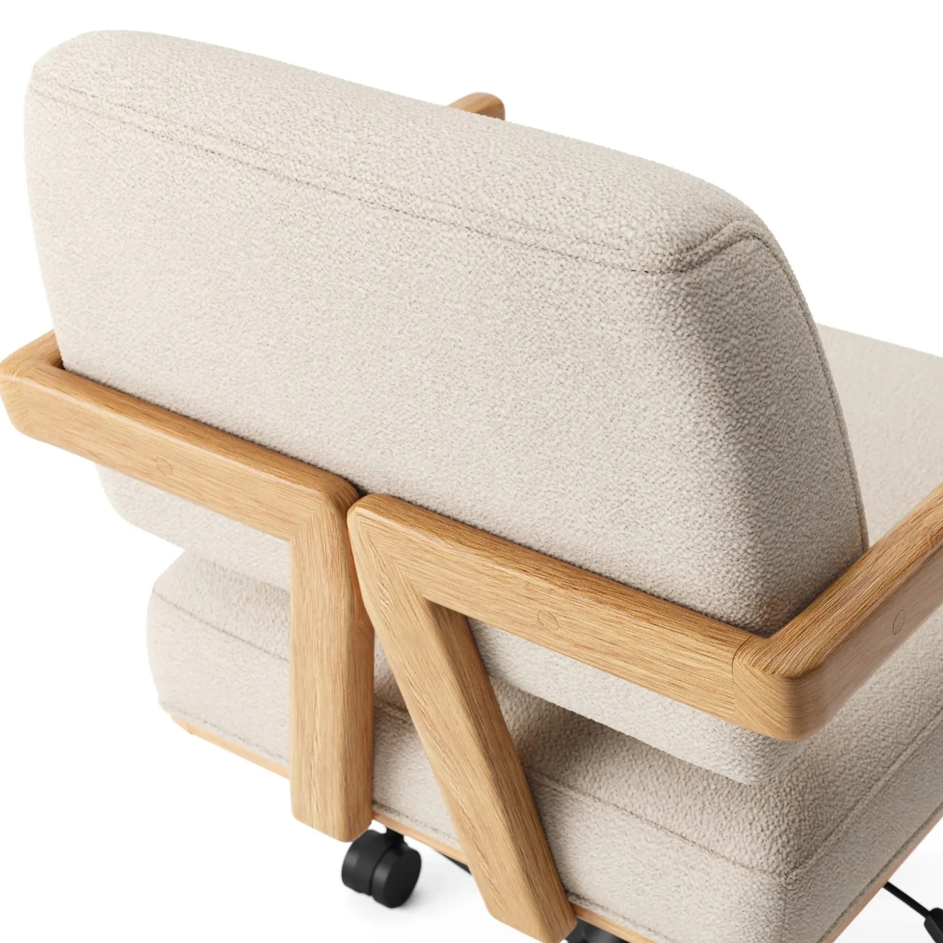 Aquila Office Chair - Ivory Wool Bouclé